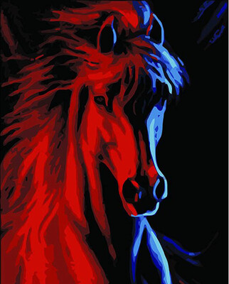 

Animals Home Decor Paintings Diy Oil Painting Paint by Number Kit with Acrylic Paints without Wooden Framed for Adults - Red Horse