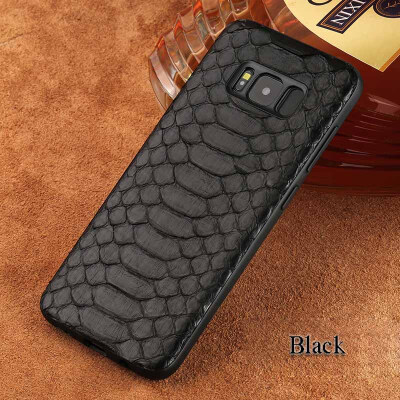 

Genuine Leather Phone Case For Samsung Galaxy S7 S8 Case Natural Python Skin For Note 8 Back Cover