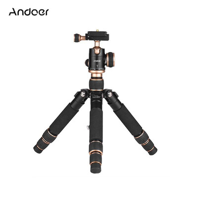 

Andoer 53cm 124cm Lightweight Aluminum Alloy Travel Portable Mini Tabletop Camera Phone Tripod Mount Adapter Bracket Holder Clip w
