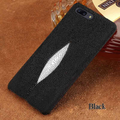 

Genuine Leather Phone Case For iPhone 7 8 Plus Case Natural Pearl Fish Skin Back Cover For X 6 6S Plus Case