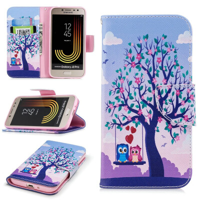 

BEFOSPEY Painting PU LeatherSoft TPU Card Slot Stand Wallet Case For Samsung Galaxy J2 Pro2018 J2201850"