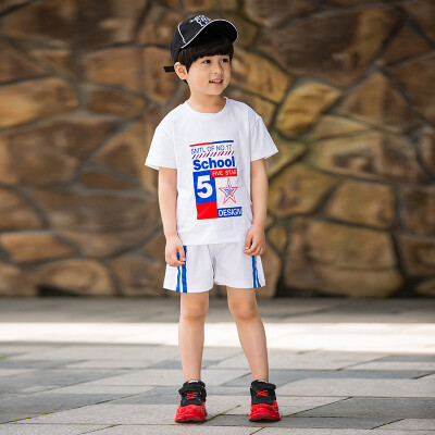 

Children&39s wear boys 2018 summer new Korean version of cotton leisure comfort suit children two pieces