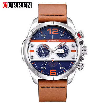 

CURREN 2017Men Watch Luxury Brand Army Military Watch Men Leather Sport Watches Quartz Waterproof Wristwatch relogio mascul 8259