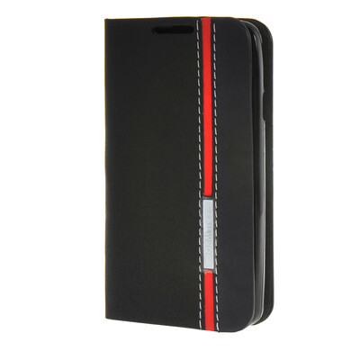 

MOONCASE LG Optimus L60 Case Minimalist style Leather Card Wallet Flip Slot Bracket Back Case Cover Black