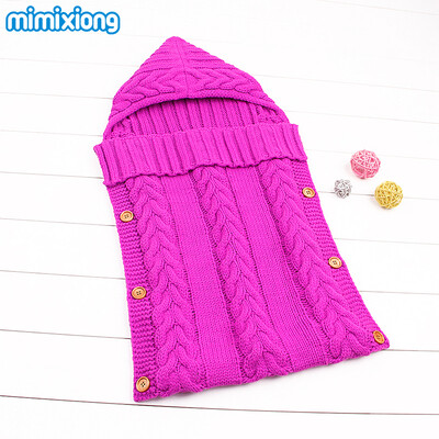 

Sleeping Bag Baby Winter Warm Envelopes For Newborns Unisex Hooded Sleep Sack Acrylic Knitting Infant Wrap Swaddle Blankets Fall