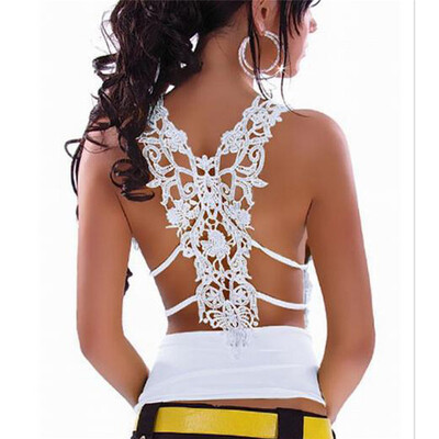 

Backless V Collar Camisole Sexy Lace Tank Top Полые вырезные футболки с женским жилетом
