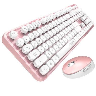 

Mofii Mofii sweet wireless keyboard&mouse set retro steampunk computer notebook chocolate office mouse white pink