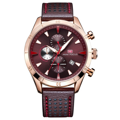 

MINI FOCUS Fashion Sports Leather Strap Men Quartz Watch MF0011G