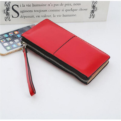 

Women Wallets Candy Oil Leather Wallet Long Design Day Clutch Casual Lady Cash Purse Women Hand Bag Carteira Feminina LB226