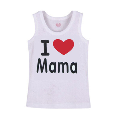 

2018 Fashion Lovely Baby Boys Girls Kids Clothing Tops Cotton Vest Love Mama Papa Tank White T shirt Outfit 80-110cm