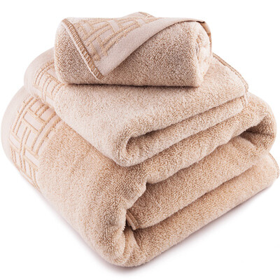 

Sanli cotton twist yarn auspicious satin stalls towel towel towel three sets of gift box light brown