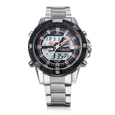 

SHARK WH320 Mens Analog Digital Date Dual LCD Dispaly Sport Quartz Army Watch