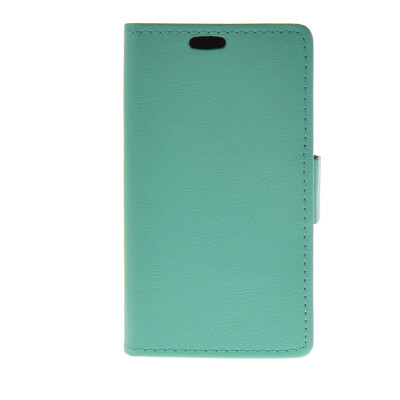 

MOONCASE Leather Side Flip Wallet Card Holder Stand Shell Pouch Case Cover for Samsung Galaxy J1 Mint Green