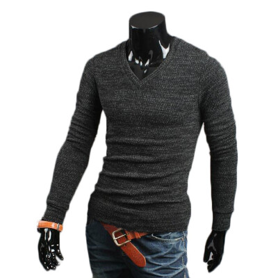 

Zogaa New Men's Knitwear Slim Long Sleeve V Collar