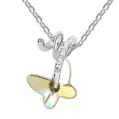 

Butterfly Necklaces For Women Crystal from Austrian High Quality Necklace Pendants 2018 New Arrival Fashion Jewelry 8437