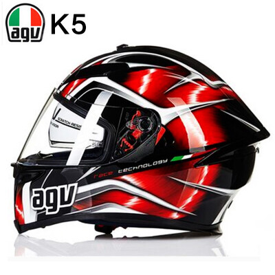 

AGV helmet K5  double lens four seasons wide angle ventilation full face helmet Italy locomotive racing riding anti-fog running helmet hurricane HURRICANE BLACKREDWHITE M