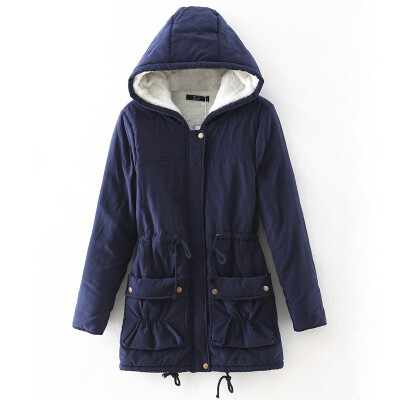 

Winter new arrival womens long hooded cotton-padded coat large size