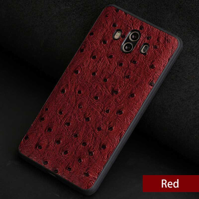 

Genuine Leather Phone Case For Huawei Mate 9 10 Ostrich Texture Back Cover For P9 P10 Plus Cases