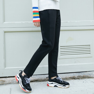 

PASS Tide brand 2018 new autumn black casual pants female Slim student harem pants ins super fire pants tide 68319PA21090 black