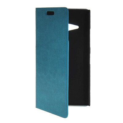 

MOONCASE Slim Leather Side Flip Wallet Card Slot Pouch with Kickstand Shell Back Case Cover for Nokia Lumia 730 Blue