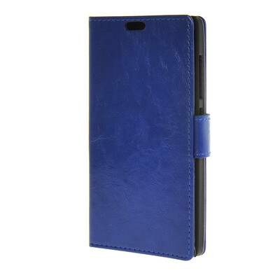 

MOONCASE Simple style Leather Card Slot Wallet Bracket Back чехол для Nokia Lumia 540 N540 Dark blue