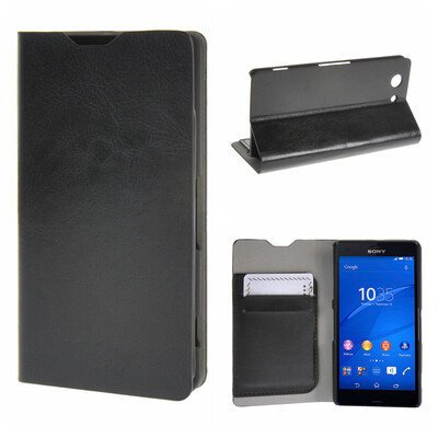 

MOONCASE ЧЕХОЛ ДЛЯ Sony Xperia Z3 Compact ( Z3 Mini ) Leather Wallet Flip Card Holder Bracket Back Pouch Black 01