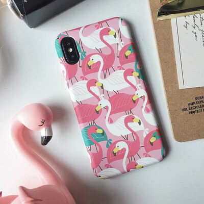 

Cartoon Flamingo Series Mobile Shell iPhone78 plus Simple Apple X All Inclusive Mobile Hard Case