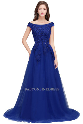 

New Long Evening Dresses 3D Flower Beading Elegant Formal Gowns Evening Party Dresses