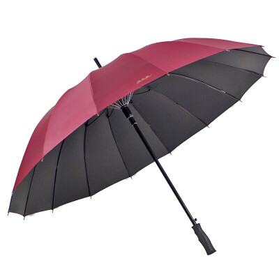 

Heaven umbrella increased reinforcement 16 ribs impact cloth black rubber self-opening business straight golf umbrella umbrella sun umbrella sauce red 10009ELCJ