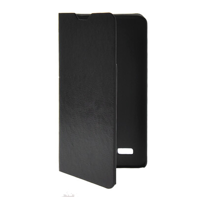 

MOONCASE Slim Leather Side Flip Wallet Card Slot Pouch with Kickstand Shell Back Case Cover for LG  Bello D331 / D335 Black