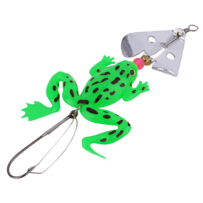 

1pcs Rubber Frog Soft Fishing Lures Bass Crank Bait Tackle Hooks 9cm/3.54" Green