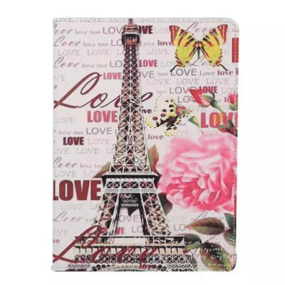 

MITI Leather Case For apple iPad Air 2 Flower Tower Print Cover For iPad 6 Smart Sleep Wake Flip Fold Stand Cover