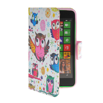 

MOONCASE Pattern Style Leather Side Flip Wallet Card Slot Pouch Stand Shell Back ЧЕХОЛ ДЛЯ Nokia Lumia 630