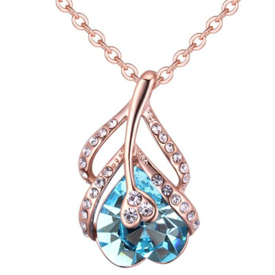 

Heart Necklace Crystal High Quality Rhinestone Pendant Fashion Jewelry Gift Women Accessories -28540