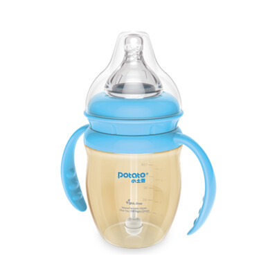 

Small potato potato wide caliber ppsu bottle with handle straw drop baby newborn bottle 160ml blue