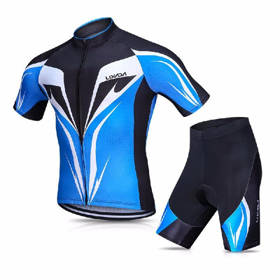 

Lixada Mens Cycling Jersey Set Breathable Quick-Dry Short Sleeve Biking Shirt with Gel Padded Shorts MTB Cycling Clothing Set