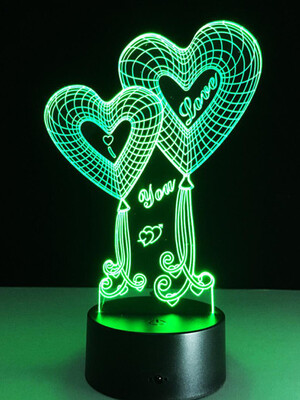 

AINA 16 color double heart night light