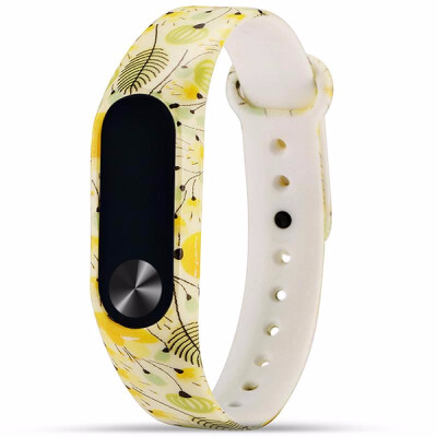 

Elegant Printed Pattern Wristwatch TPU Strap for Xiaomi Mi Band 2