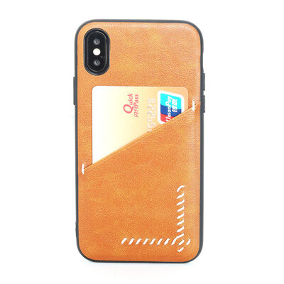 

Iphone X Fashion Simple stripe Card Business Leather Phone Cases iPhone78plus