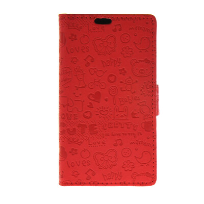 

MOONCASE Cute Little Witch Leather Side Flip Wallet Card Holder Stand Pouch ЧЕХОЛ ДЛЯ Sony Xperia E4 Red