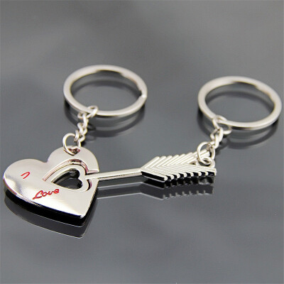 

MyMei 2pcs Fashion Love Heart Key Ring Keyfob Couples Romantic Keychain Lover Gift