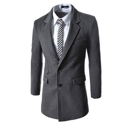 

Zogaa Autumn And Winter New Mens Wool Coat Single-Breasted Double Pocket