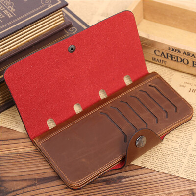 

Casual Genuine PU Leather Men Long Billfold Wallets Vintage Top Male Purse