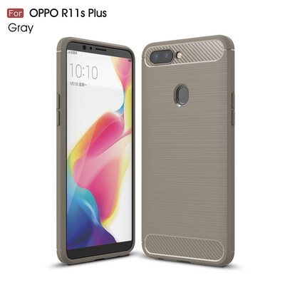 

Goowiiz Phone Case For Oppo R11sR11s Plus Fashion Slim Carbon Fiber TPU Soft Silicone Prevent falling