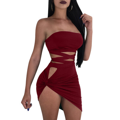 

Try Everything Bandage Sexy Dress Women Summer 2018 Black Ribbon Knited Dress Women Strapless Bodycon Party Dress Club Wear