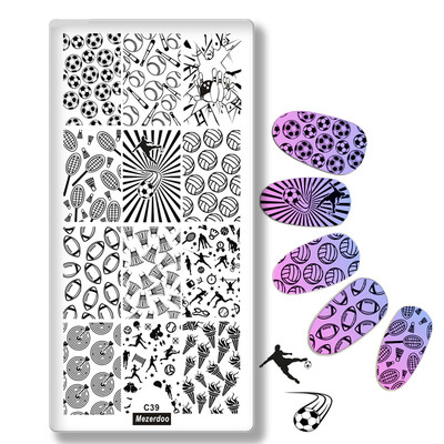 

Sports Theme Stamping Template Football Basketball Badminton Game Pattern Nail Polish Printer Manicure Decoration Stamping Tools