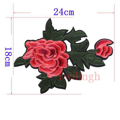 

1 Pcs Big 3D Patches Sew-on Flower Patch Embroidery Sequin Motif Red Rose Applique Garment Women DIY Clothes Sticker Wedding