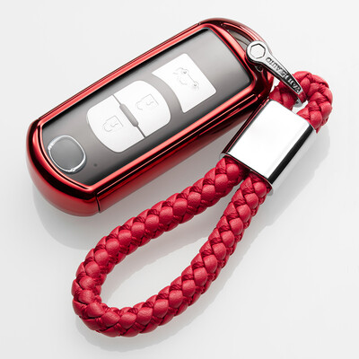 

Di Galen all-inclusive Mazda key bag Atz Enclave CX-5 cx-4 key shell set modified female key chain electric light red red hand-woven key rope