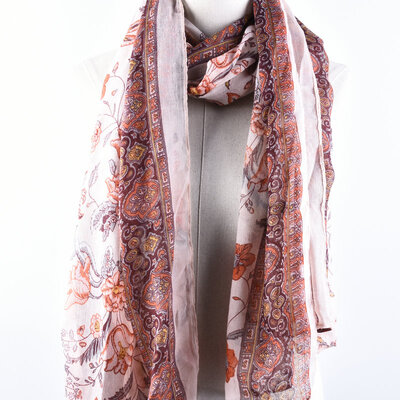 

Guttavalli Women Fashion Flowers Viscose Scarf Soft Summer Chevron Long Shawl Romantic Stripes Geometric Floral Scarves Wraps