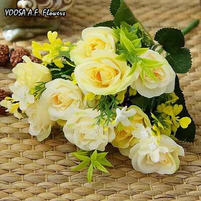 

YOOSA Artificial silk 1 Bunch French Rose Floral Bouquet Fake Flower Table Daisy Wedding Flowers Decor Party accessory Flores